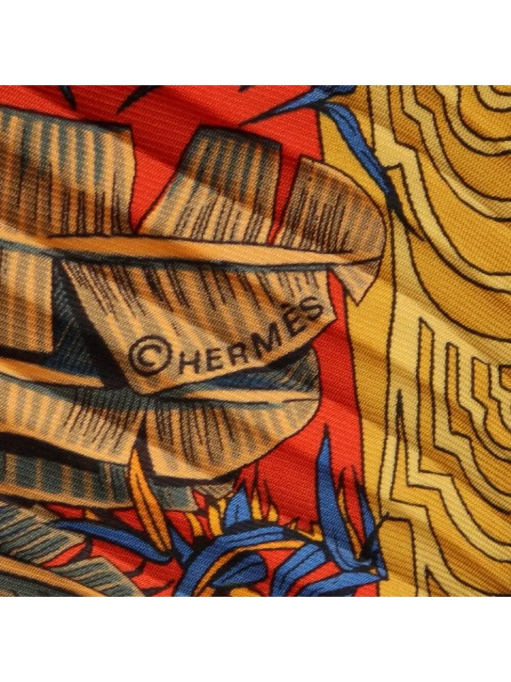 Hermes Scarf Carre Pliss les Legendes de L'arbre Pleats Silk